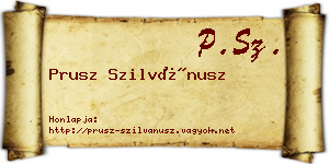 Prusz Szilvánusz névjegykártya